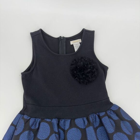 Dreampop by Cynthia Rowley Girl’s Metallic Polka Dot Dress M/8 Black Blue - Picture 3 of 9